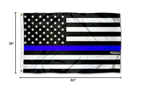 Sports Flags Pennants Company Police Thin Line Flag 3x5 Foot Banner - Sports Collectibles, Sports Memorabilia, Sports Fan Shop, Sports Gifts
