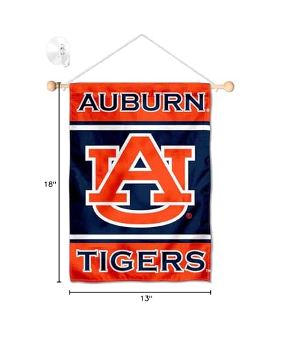 College Flags & Banners Co. Auburn Window Wall Banner Hanging Flag with Suction Cup - Sports Collectibles, Sports Memorabilia, Sports Fan Shop, Sports Gifts