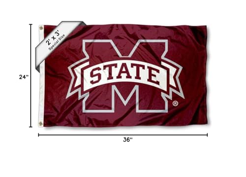 College Flags & Banners Co. Mississippi State Bulldogs 2x3 Foot Flag - Sports Collectibles, Sports Memorabilia, Sports Fan Shop, Sports Gifts