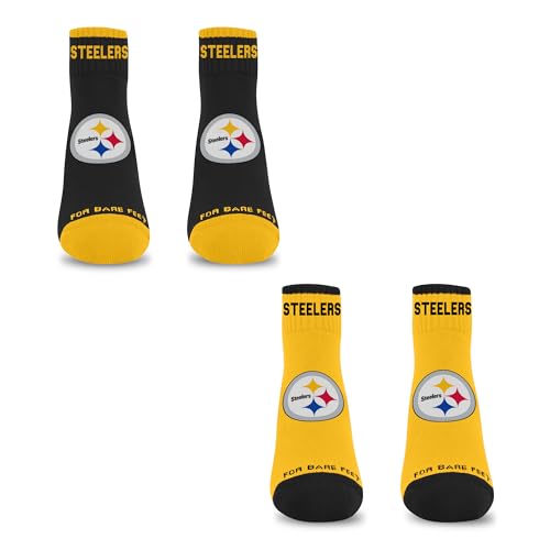 For Bare Feet NFL PITTSBURGH STEELERS Front and Center 2 Pack Team Colors Large - Sports Gifts, Sports Memorabilia, Sports Collectibles, Fan Shop