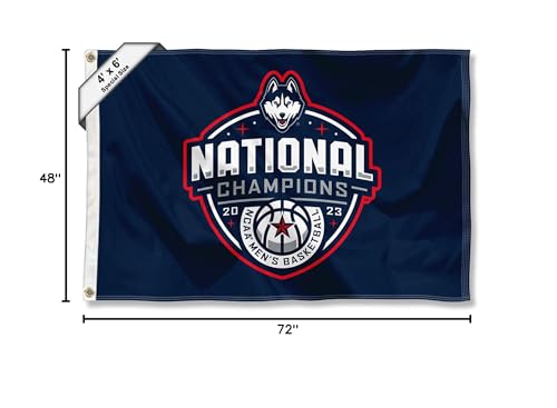 College Flags & Banners Co. Connecticut Huskies 4 ft x 6 ft 2023 UCONN Basketball National Championship Flag - Sports Collectibles, Sports Memorabilia, Sports Fan Shop, Sports Gifts