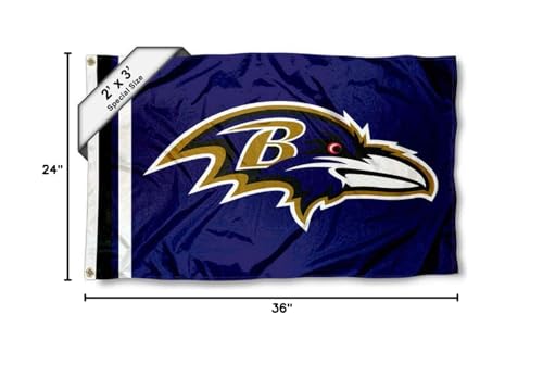 WinCraft Baltimore Ravens 2x3 Feet Flag - Sports Collectibles, Sports Memorabilia, Sports Fan Shop, Sports Gifts