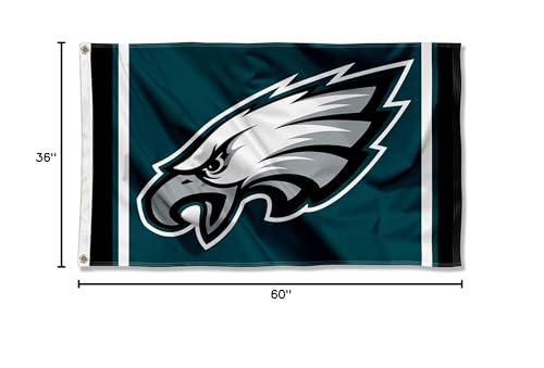 WinCraft Philadelphia Eagles Large 3x5 Flag - Sports Collectibles, Sports Memorabilia, Sports Fan Shop, Sports Gifts