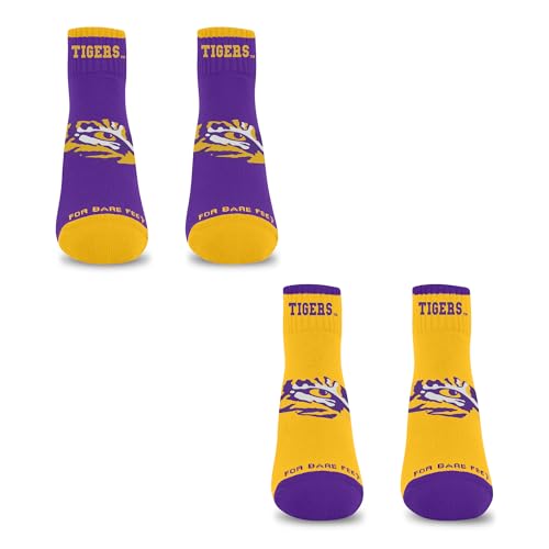 For Bare Feet NCAA LSU TIGERS Front and Center 2 Pack Team Colors Large - Sports Gifts, Sports Memorabilia, Sports Collectibles, Fan Shop