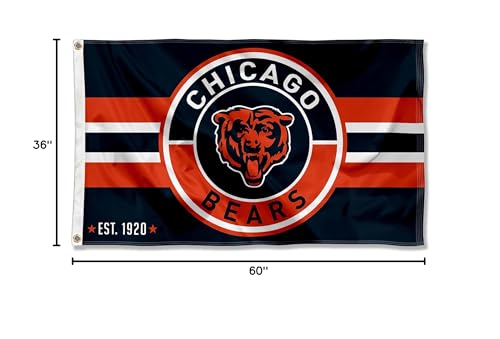 WinCraft Chicago Bears Patch Button Circle Logo Flag Large 3x5 Banner - Sports Collectibles, Sports Memorabilia, Sports Fan Shop, Sports Gifts