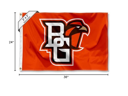 College Flags & Banners Co. Bowling Green State Falcons Small 2x3 Foot Flag - Sports Collectibles, Sports Memorabilia, Sports Fan Shop, Sports Gifts