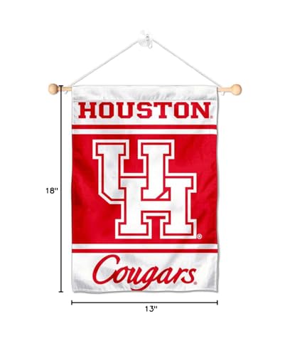 College Flags & Banners Co. Houston Cougars Window Wall Banner Hanging Flag with Suction Cup - Sports Collectibles, Sports Memorabilia, Sports Fan Shop, Sports Gifts