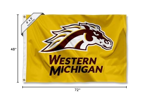 College Flags & Banners Co. WMU Broncos 4 ft x 6 ft Flag - Sports Collectibles, Sports Memorabilia, Sports Fan Shop, Sports Gifts