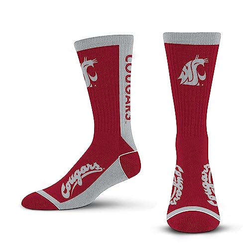 For Bare Feet NCAA WASHINGTON STATE COUGARS MVP Crew Sock Team Color Large - Sports Gifts, Sports Memorabilia, Sports Collectibles, Fan Shop