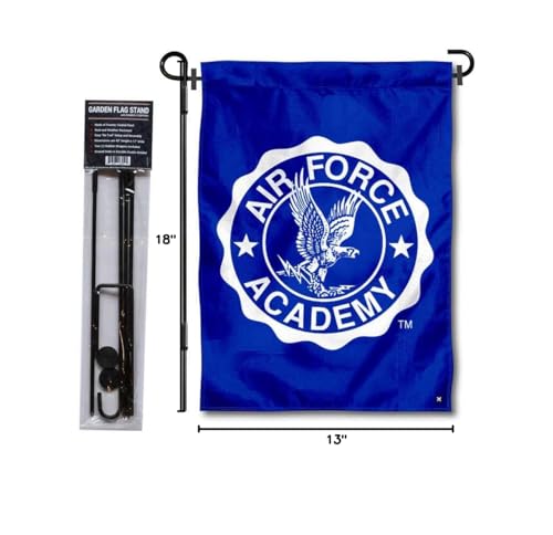 College Flags & Banners Co. Air Force Fightin Falcons Double Logo Garden Flag and Flag Stand Pole Holder Set - Sports Collectibles, Sports Memorabilia, Sports Fan Shop, Sports Gifts