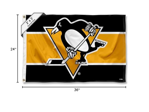WinCraft Pittsburgh Penguins Small 2x3 Foot Banner Flag - Sports Collectibles, Sports Memorabilia, Sports Fan Shop, Sports Gifts
