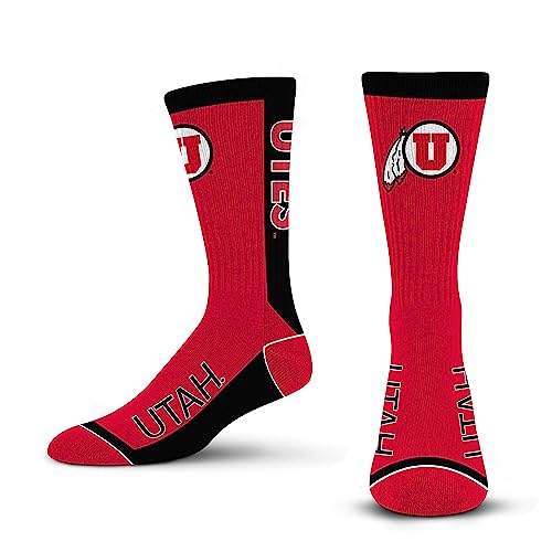 For Bare Feet NCAA UTAH UTES MVP Crew Sock Team Color Large - Sports Gifts, Sports Memorabilia, Sports Collectibles, Fan Shop