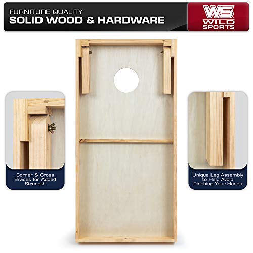 Wild Sports 2' x 4' Wood Tournament Cornhole Set - Direct Printed - Texas Tech Red Raiders- perfect for Backyard, Beach, Park, Tailgates, Outdoors and Indoors - Sports Collectibles, Sports Memorabilia, Sports Fan Shop, Sports Gifts