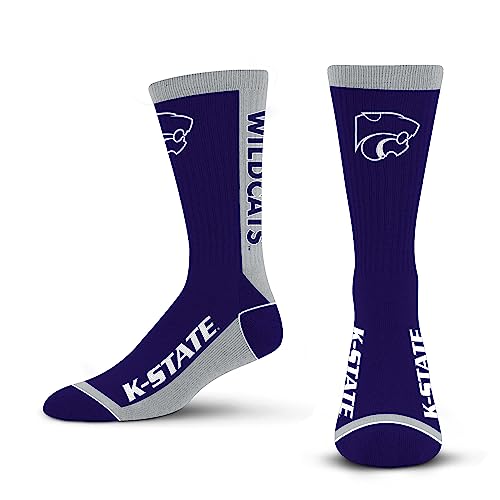 For Bare Feet NCAA KANSAS STATE WILDCATS MVP Crew Sock Team Color Large - Sports Gifts, Sports Memorabilia, Sports Collectibles, Fan Shop