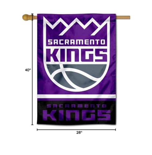 WinCraft Sacramento Kings Double Sided House Banner Flag - Sports Collectibles, Sports Memorabilia, Sports Fan Shop, Sports Gifts