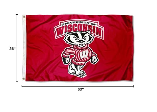 College Flags & Banners Co. Badgers Flag and USA 3x5 Flag Set - Sports Collectibles, Sports Memorabilia, Sports Fan Shop, Sports Gifts