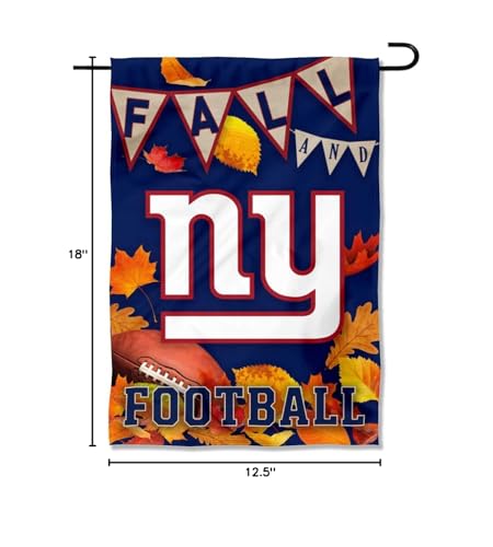 WinCraft New York Giants Fall Leaves Decorative Football Garden Flag Double Sided Banner - Sports Collectibles, Sports Memorabilia, Sports Fan Shop, Sports Gifts