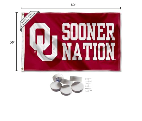 College Flags & Banners Co. Oklahoma Sooners Sooner Nation Banner and Tapestry Wall Tack Pads - Sports Collectibles, Sports Memorabilia, Sports Fan Shop, Sports Gifts
