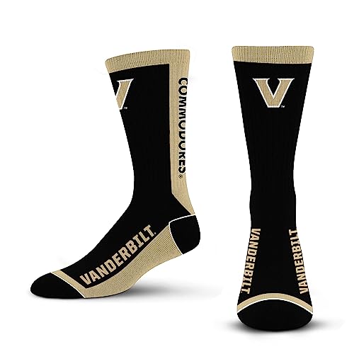 For Bare Feet NCAA VANDERBILT COMMODORES MVP Crew Sock Team Color Large - Sports Gifts, Sports Memorabilia, Sports Collectibles, Fan Shop