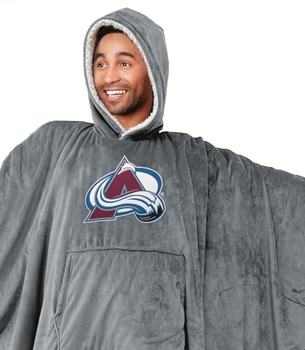Pegasus Sports NHL Colorado Avalanche Team Color Bloncho w/Logo Patch & Sherpa - Sports Gifts, Sports Memorabilia, Sports Collectibles, Fan Shop