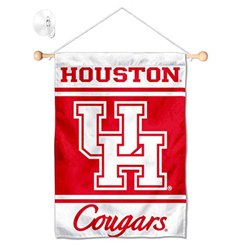 College Flags & Banners Co. Houston Cougars Window Wall Banner Hanging Flag with Suction Cup - Sports Collectibles, Sports Memorabilia, Sports Fan Shop, Sports Gifts