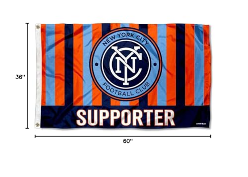 WinCraft NYC Soccer Supporter Flag - Sports Collectibles, Sports Memorabilia, Sports Fan Shop, Sports Gifts