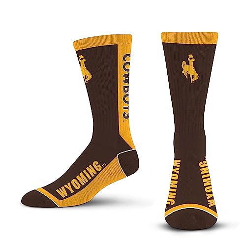 For Bare Feet NCAA WYOMING COWBOYS MVP Crew Sock Team Color Large - Sports Gifts, Sports Memorabilia, Sports Collectibles, Fan Shop