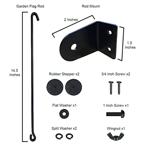 OSU Buckeyes Black Garden Flag and Mailbox Post Pole Mount Holder Set - Sports Collectibles, Sports Memorabilia, Sports Fan Shop, Sports Gifts
