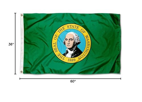 Sports Flags Pennants Company State of Washington Flag 3x5 Foot Banner - Sports Collectibles, Sports Memorabilia, Sports Fan Shop, Sports Gifts