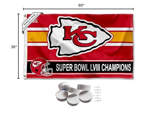 Kansas City Chiefs 2023 2024 Super Bowl Champions Banner and Tapestry Wall Tack Pads - Sports Collectibles, Sports Memorabilia, Sports Fan Shop, Sports Gifts