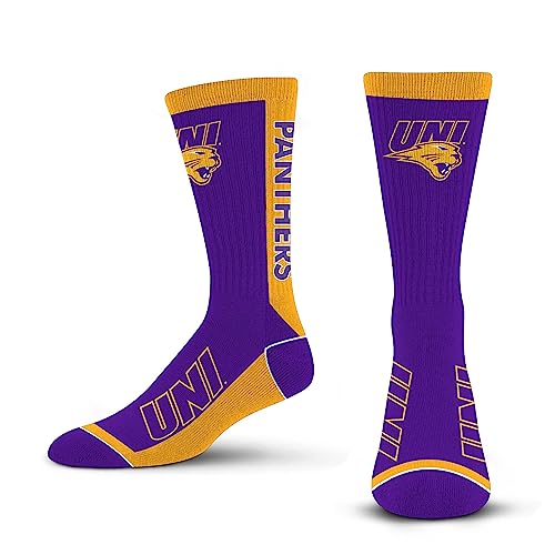 For Bare Feet NCAA NORTHERN IOWA PANTHERS MVP Crew Sock Team Color Large - Sports Gifts, Sports Memorabilia, Sports Collectibles, Fan Shop