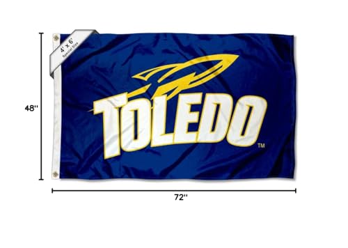College Flags & Banners Co. Toledo Rockets 4 ft x 6 ft Flag - Sports Collectibles, Sports Memorabilia, Sports Fan Shop, Sports Gifts