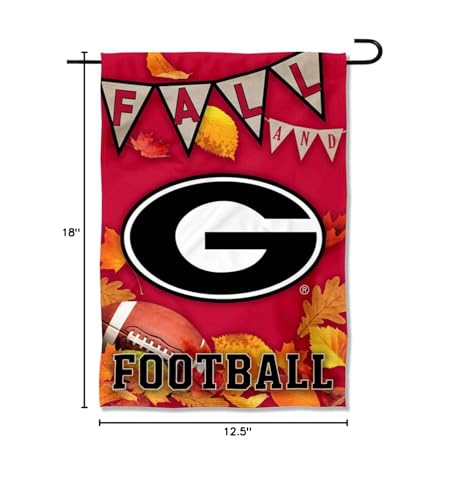 College Flags & Banners Co. Georgia Bulldogs Fall Leaves Football Season Garden Yard Flag - Sports Collectibles, Sports Memorabilia, Sports Fan Shop, Sports Gifts
