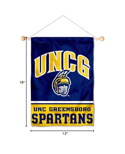 College Flags & Banners Co. North Carolina Greensboro Spartans Mini Small Banner and Pole Bundle - Sports Collectibles, Sports Memorabilia, Sports Fan Shop, Sports Gifts