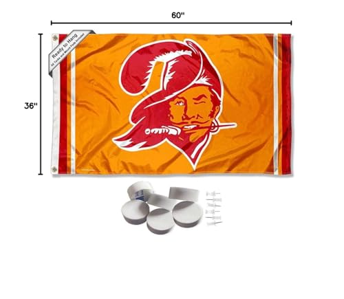 Tampa Bay Buccaneers Throwback Vintage Retro Banner and Tapestry Wall Tack Pads - Sports Collectibles, Sports Memorabilia, Sports Fan Shop, Sports Gifts