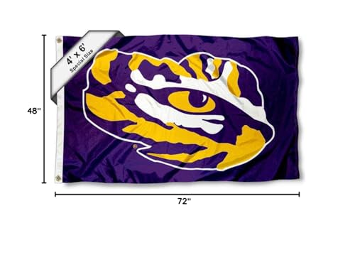 College Flags & Banners Co. LSU Tigers 4 ft x 6 ft Tiger Eye Flag - Sports Collectibles, Sports Memorabilia, Sports Fan Shop, Sports Gifts