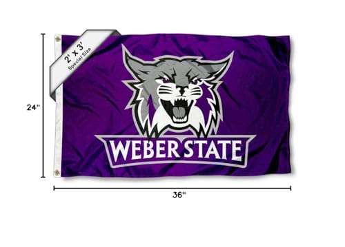College Flags & Banners Co. Weber State Wildcats 2x3 Foot Flag - Sports Collectibles, Sports Memorabilia, Sports Fan Shop, Sports Gifts