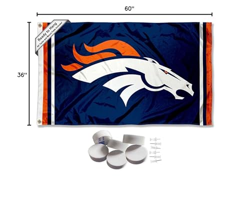 Denver Broncos Logo Banner and Tapestry Wall Tack Pads - Sports Collectibles, Sports Memorabilia, Sports Fan Shop, Sports Gifts