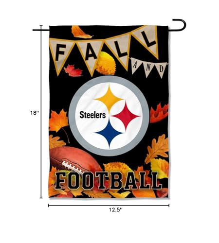 WinCraft Pittsburgh Steelers Fall Leaves Decorative Football Garden Flag Double Sided Banner - Sports Collectibles, Sports Memorabilia, Sports Fan Shop, Sports Gifts