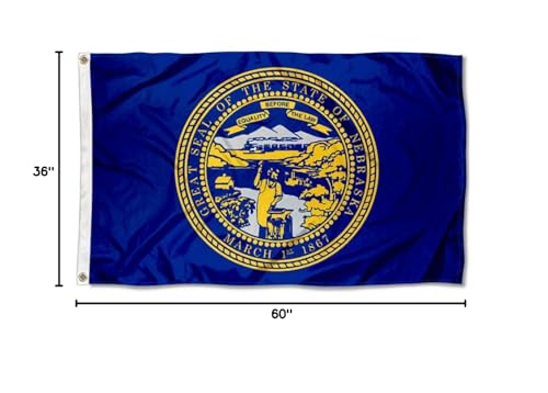 Sports Flags Pennants Company State of Nebraska Flag 3x5 Foot Banner - Sports Collectibles, Sports Memorabilia, Sports Fan Shop, Sports Gifts