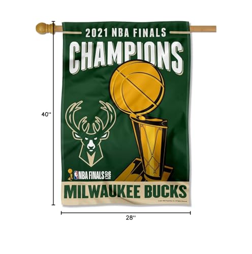 WinCraft Milwaukee Bucks 2021 Finals Champions House Banner Flag - Sports Collectibles, Sports Memorabilia, Sports Fan Shop, Sports Gifts