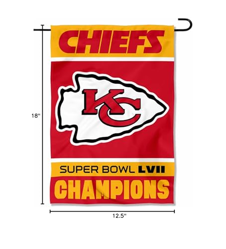 WinCraft Kansas City Chiefs Super Bowl Champions 2023 2022 LVII Double Sided Garden Banner Flag - Sports Collectibles, Sports Memorabilia, Sports Fan Shop, Sports Gifts