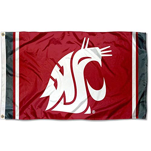 College Flags & Banners Co. Washington State WSU Jersey Stripes and USA Flag 3x5 Set - Sports Collectibles, Sports Memorabilia, Sports Fan Shop, Sports Gifts