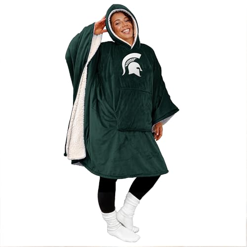 Pegasus Sports NCAA Michigan State Spartans Team Color Bloncho w/Logo Patch & Sherpa - Sports Gifts, Sports Memorabilia, Sports Collectibles, Fan Shop