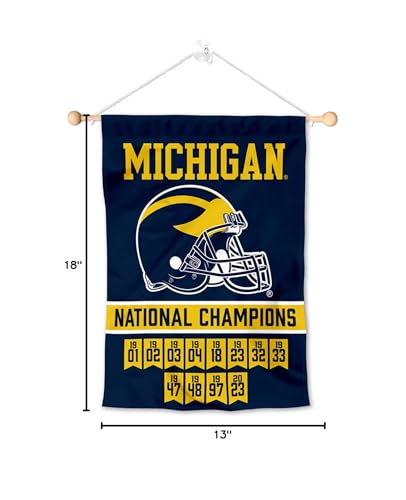 College Flags & Banners Co. Michigan Team University Wolverines 12 Time 2023 Football National Champions Banner for Windows Doors and Walls - Sports Collectibles, Sports Memorabilia, Sports Fan Shop, Sports Gifts
