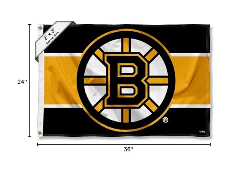 WinCraft Boston Bruins Small 2x3 Foot Banner Flag - Sports Collectibles, Sports Memorabilia, Sports Fan Shop, Sports Gifts