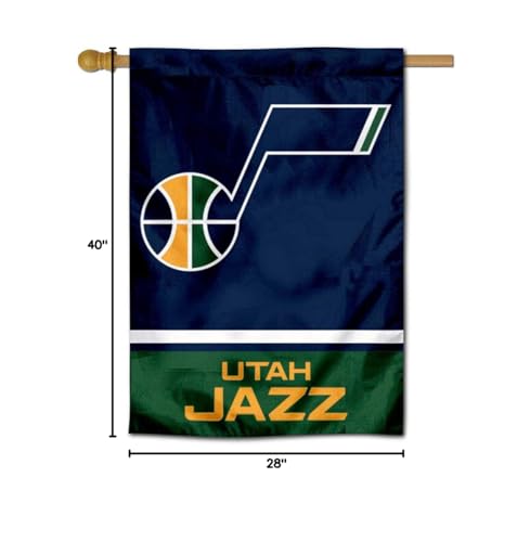 WinCraft Utah Jazz Double Sided House Banner Flag - Sports Collectibles, Sports Memorabilia, Sports Fan Shop, Sports Gifts