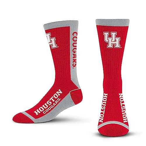 For Bare Feet NCAA HOUSTON COUGARS MVP Crew Sock Team Color Large - Sports Gifts, Sports Memorabilia, Sports Collectibles, Fan Shop