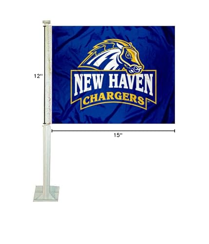 College Flags & Banners Co. New Haven Chargers Car Flag - Sports Collectibles, Sports Memorabilia, Sports Fan Shop, Sports Gifts