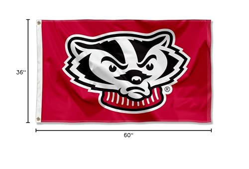 UW Wisconsin Bucky Badger Banner Flag - Sports Collectibles, Sports Memorabilia, Sports Fan Shop, Sports Gifts
